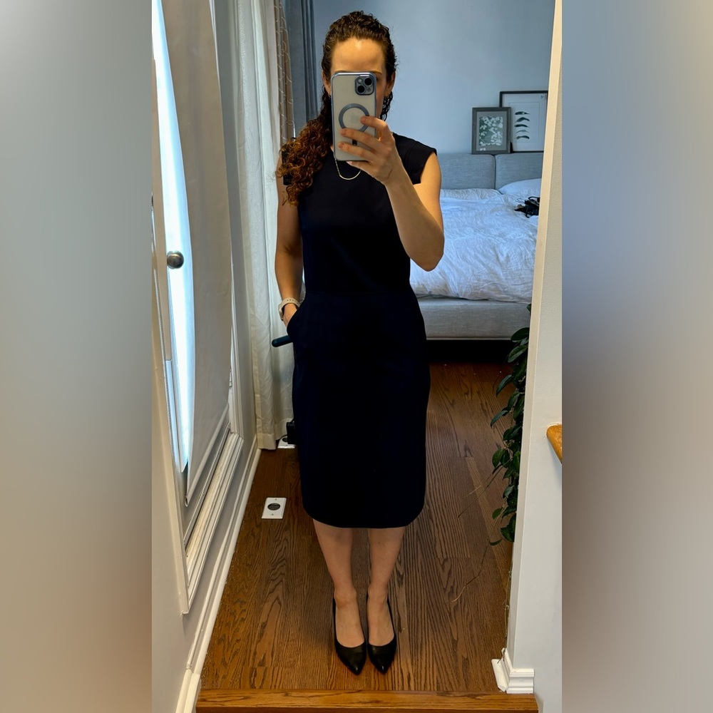 J Crew wool navy blue Resume shift dress